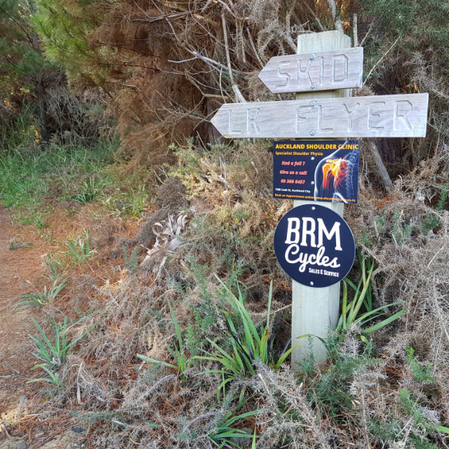 Track signage with BRM Cycles and auckland shoulder clinic